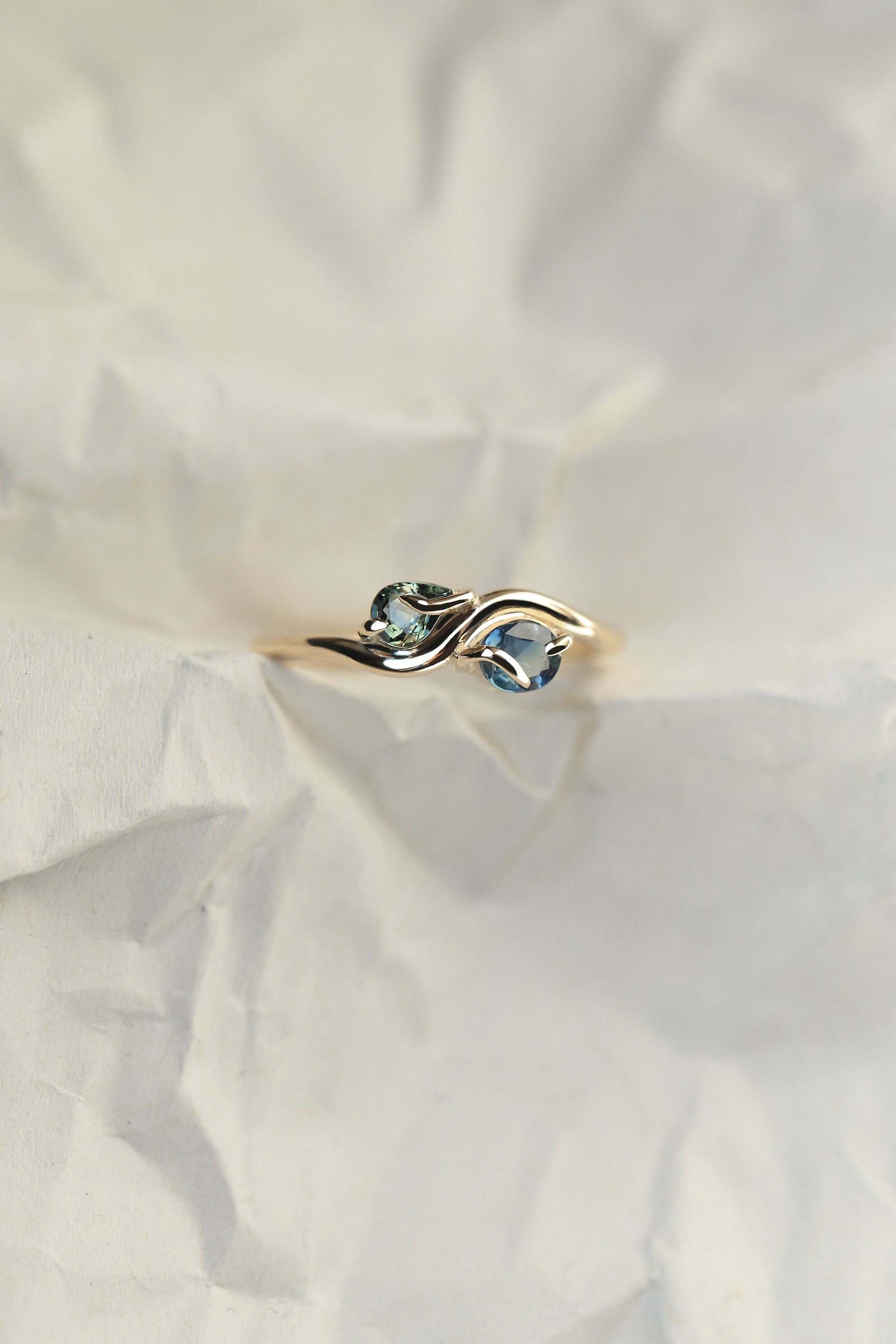 PAIRED OVAL AND PEAR CUT SAPPHIRE RING - MIRTA jewelry