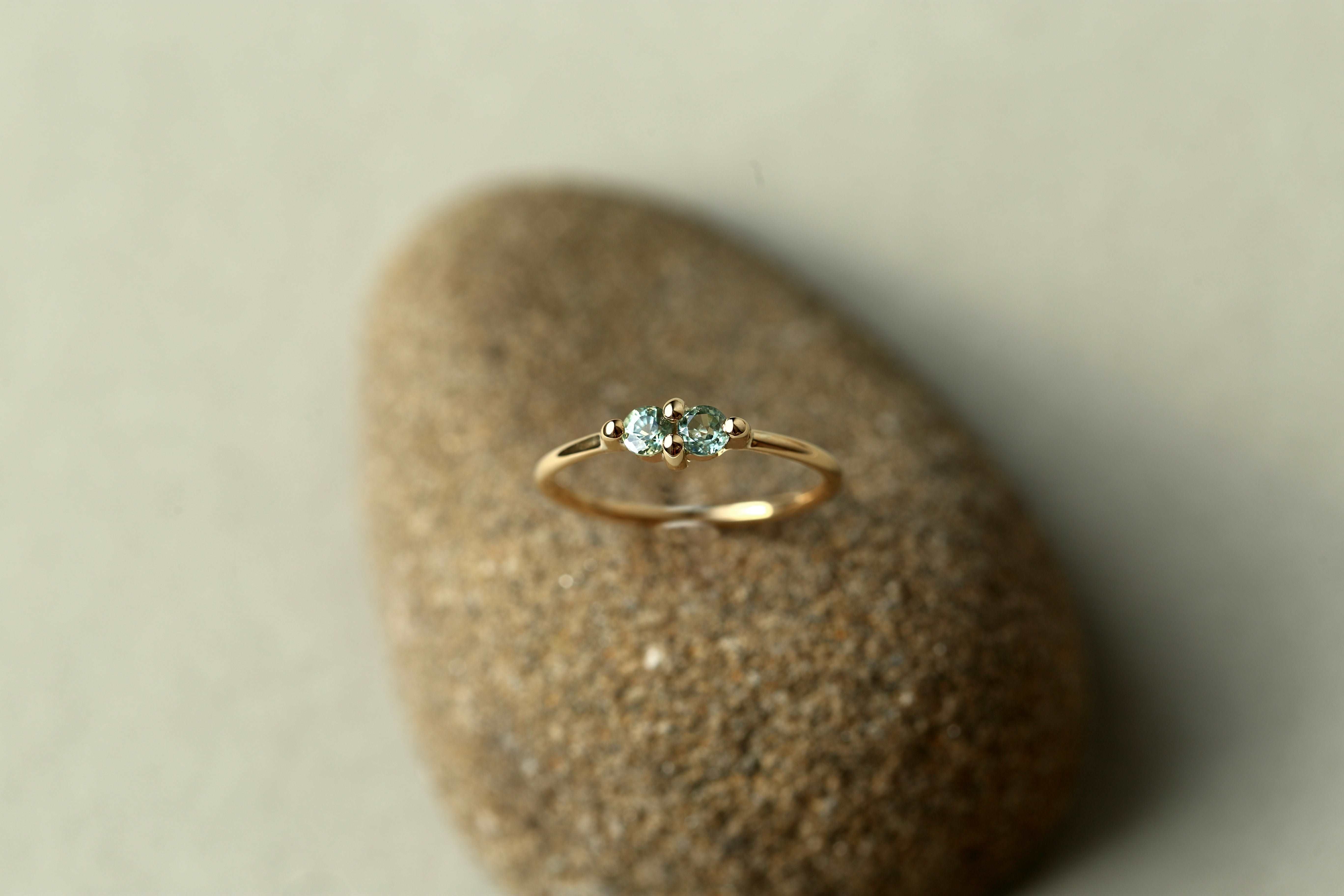 PAIRED GREEN SAPPHIRE RING