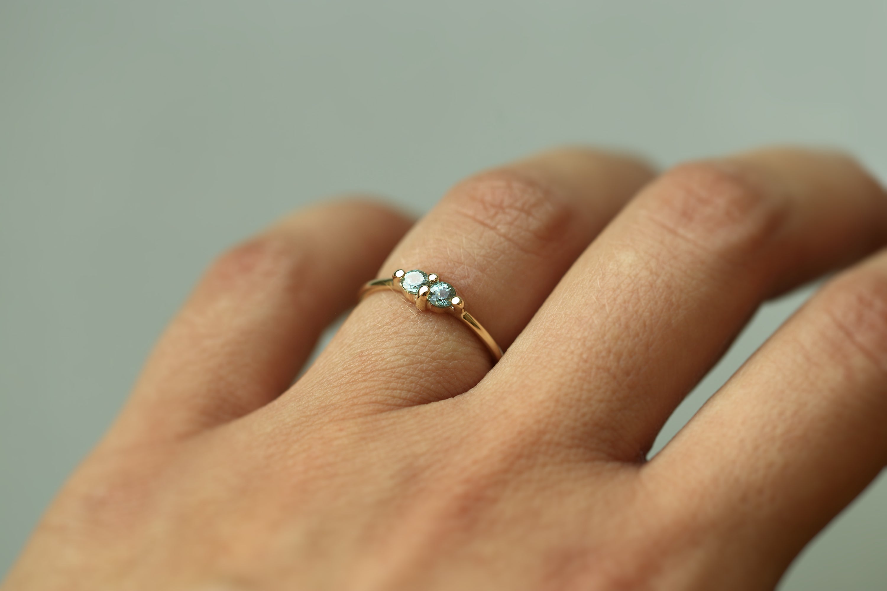 PAIRED GREEN SAPPHIRE RING - MIRTA jewelry
