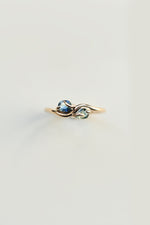 PAIRED OVAL AND PEAR CUT SAPPHIRE RING