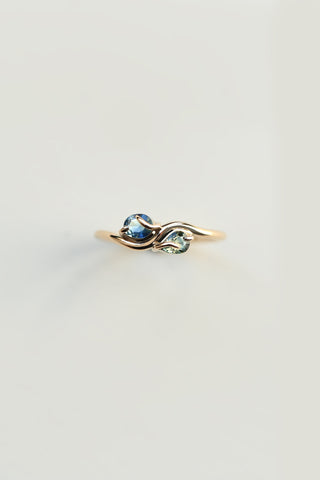 PAIRED OVAL AND PEAR CUT SAPPHIRE RING