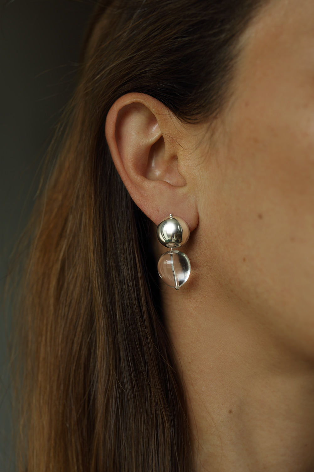 CLEAR QUARTZ DROP EARRING - MIRTA jewelry