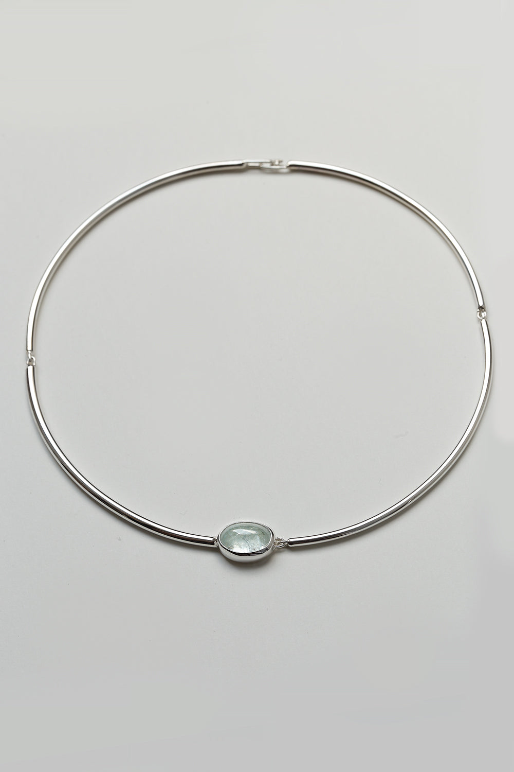 OVAL AQUAMARINE NECKLACE - MIRTA jewelry