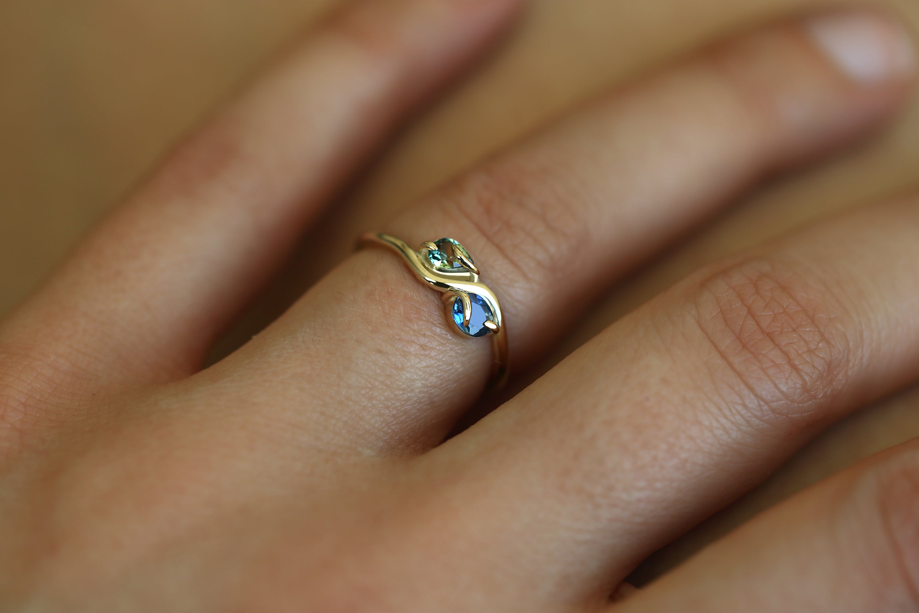 PAIRED OVAL AND PEAR CUT SAPPHIRE RING - MIRTA jewelry