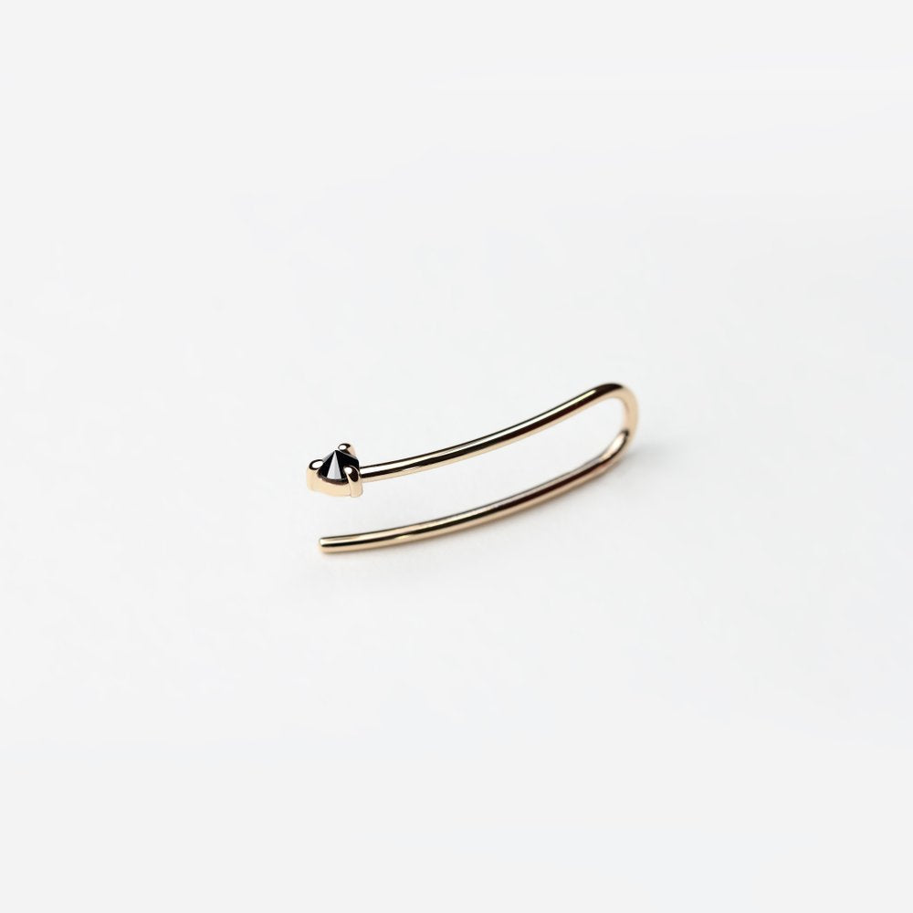 REVERSE BLACK DIAMOND LINE EARRING - MIRTA jewelry