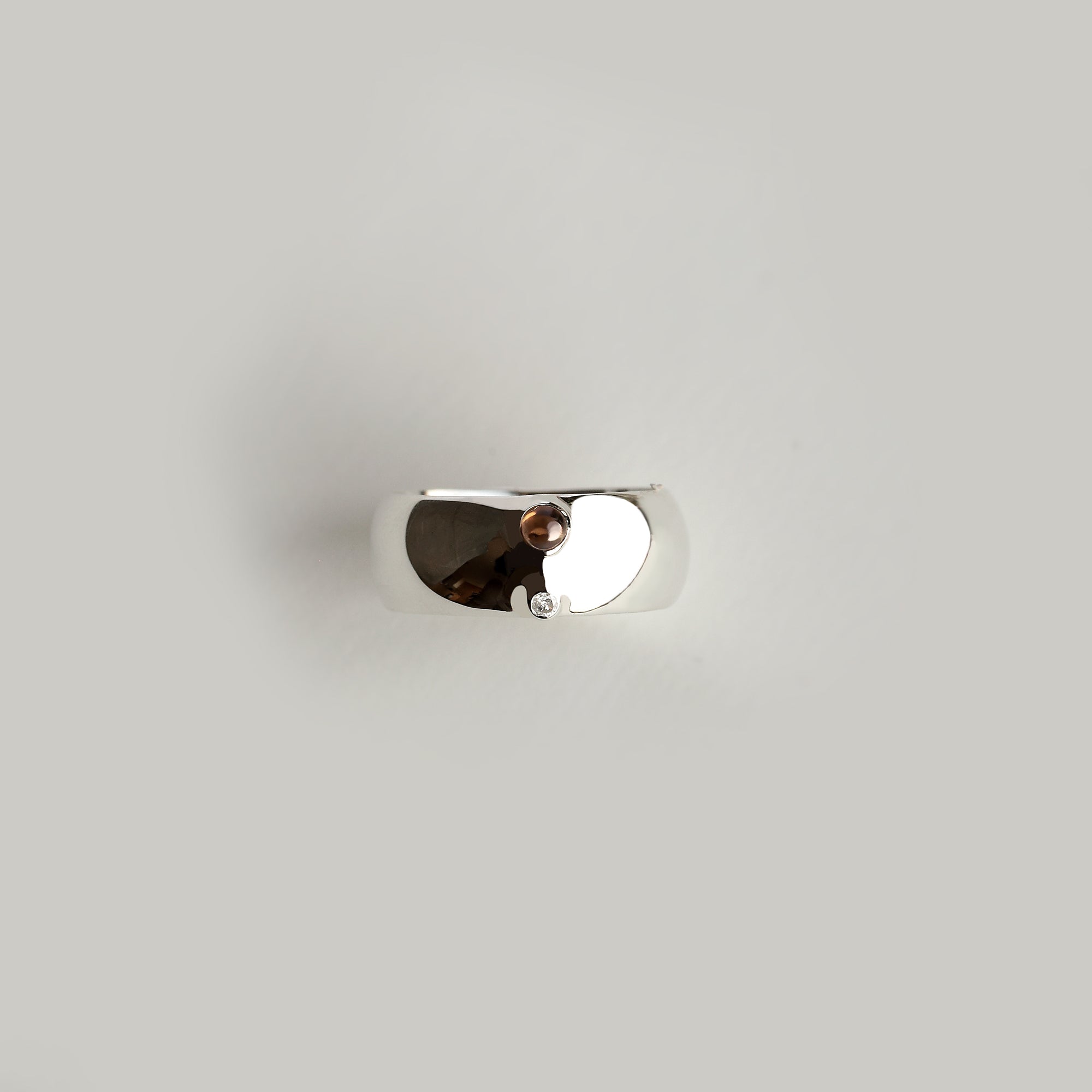 SMOKY QUARTZ AND DIAMOND RING - MIRTA jewelry