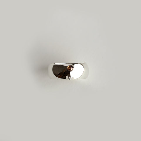 SMOKY QUARTZ AND DIAMOND RING