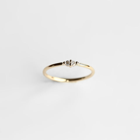 PAIRED WHITE DIAMOND RING