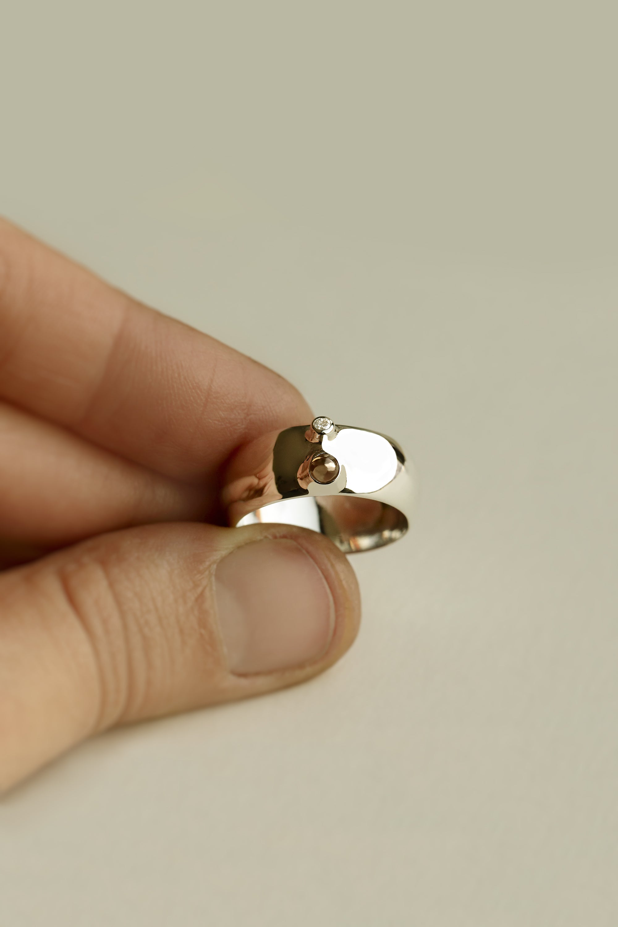 SMOKY QUARTZ AND DIAMOND RING - MIRTA jewelry