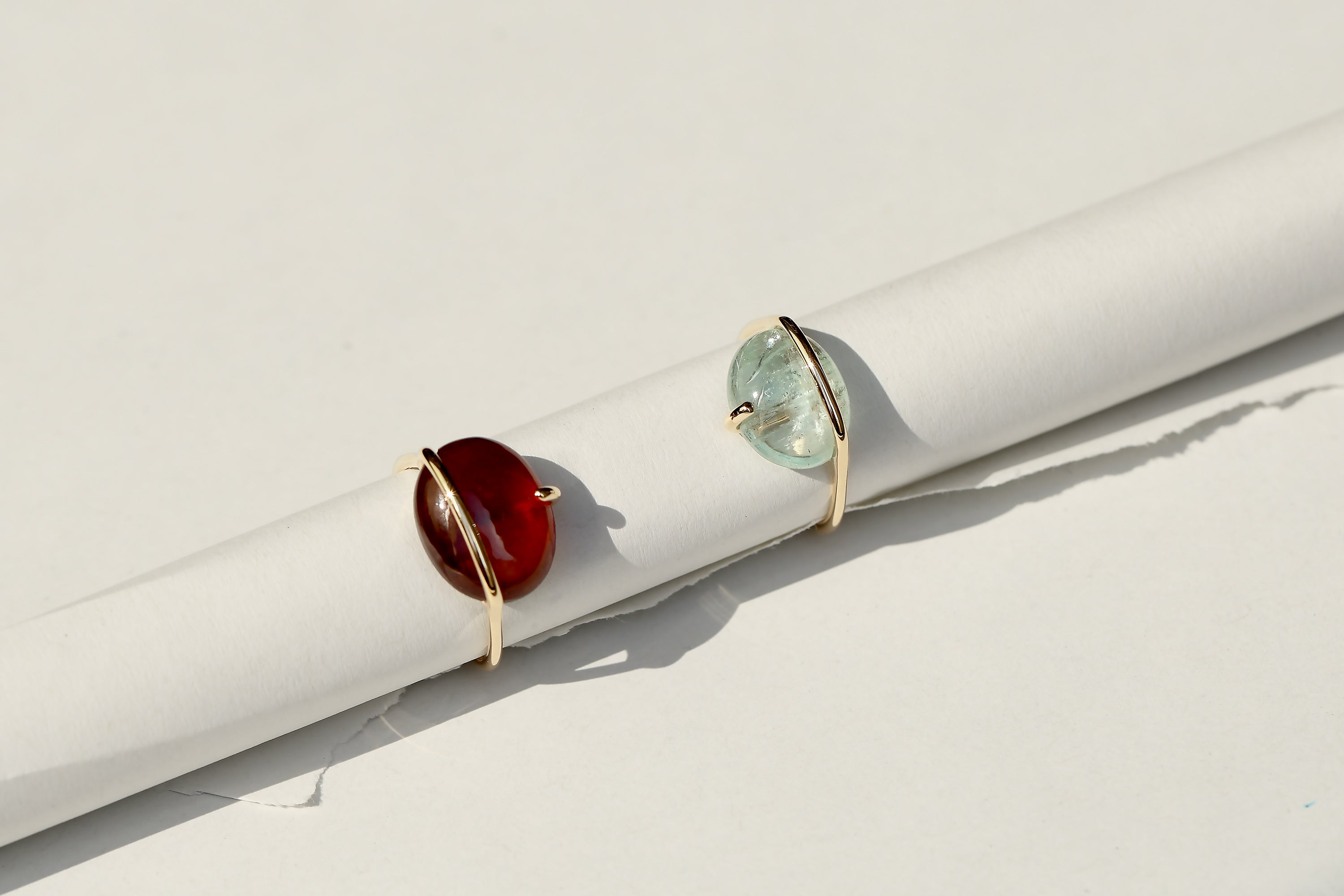 BANDED AQUAMARINE RING - MIRTA jewelry