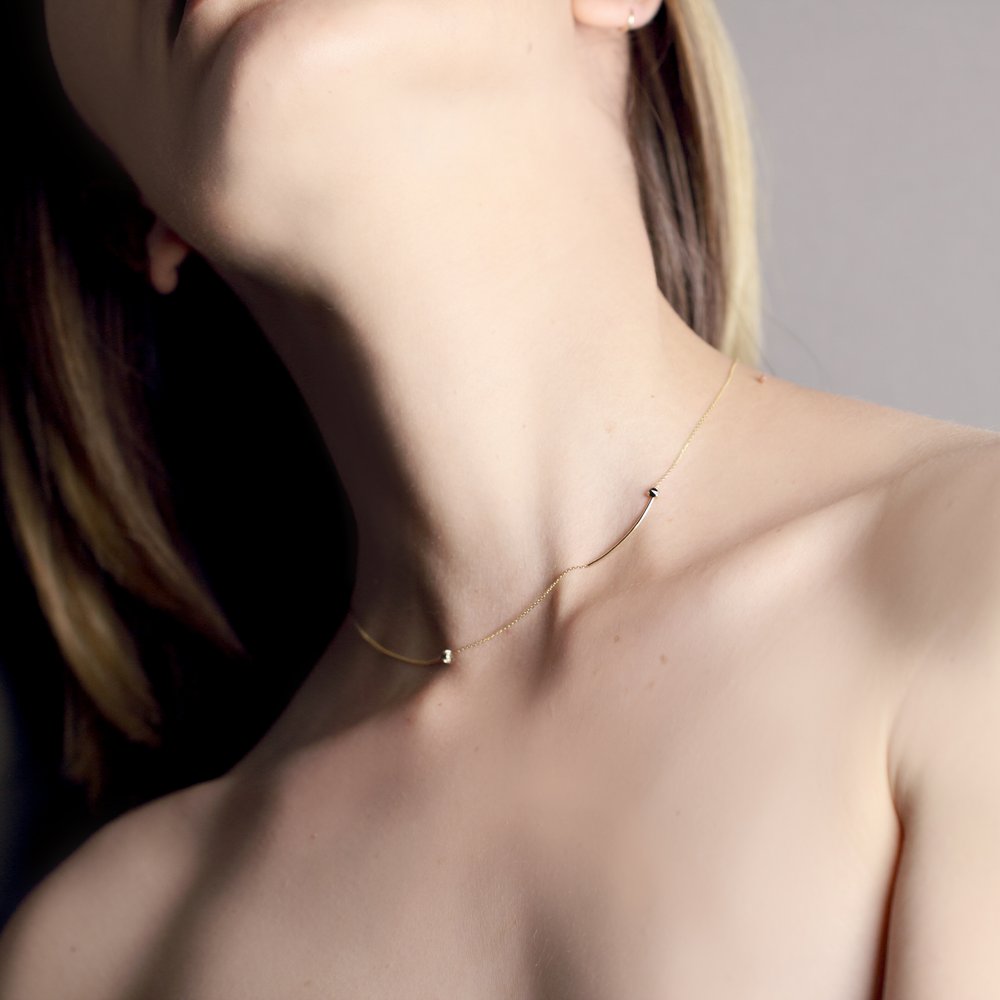 REVERSE DOUBLE BLACK DIAMOND NECKLACE - MIRTA jewelry