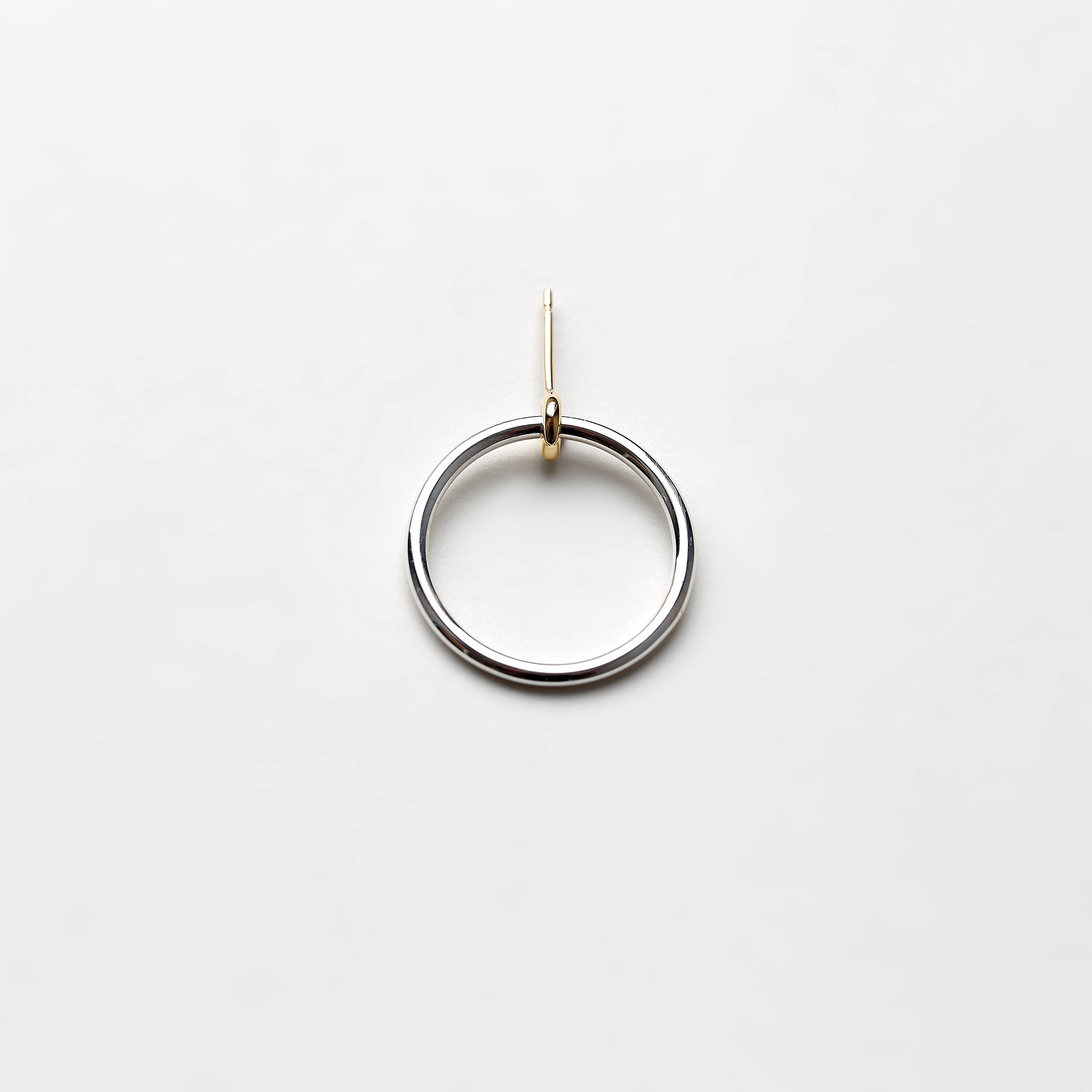 SILVER LARGE KINETIC HOOP EARRING - MIRTA jewelry