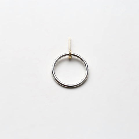 SILVER LARGE KINETIC HOOP EARRING