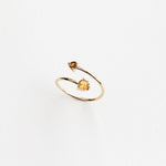 CITRINE AND TOURMALINE GOLD WRAP RING