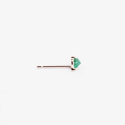 VERDANT EMERALD GOLD STUD EARRING