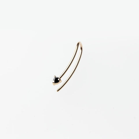 REVERSE BLACK DIAMOND LINE EARRING