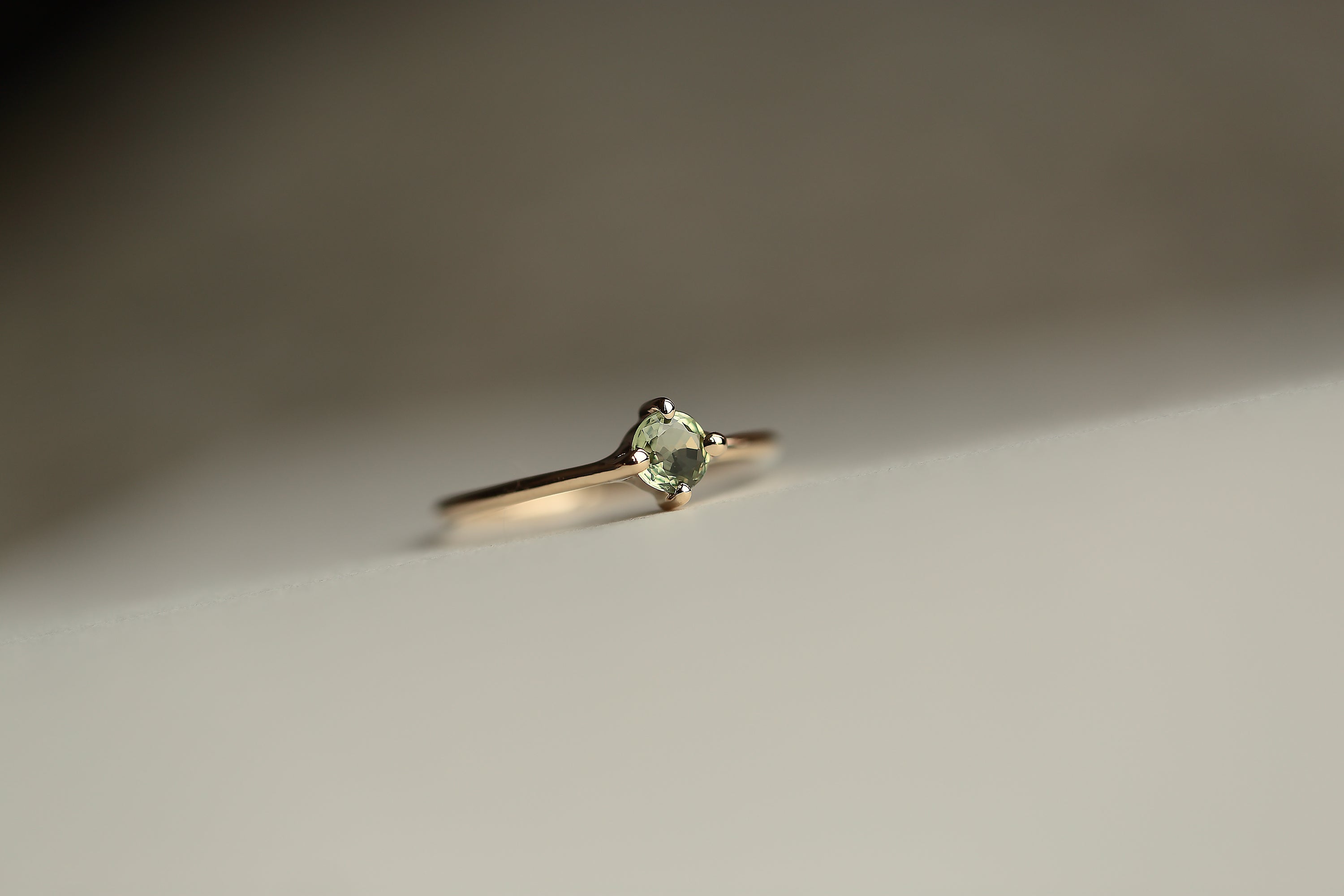 GREEN SAPPHIRE SOLITAIRE RING - MIRTA jewelry