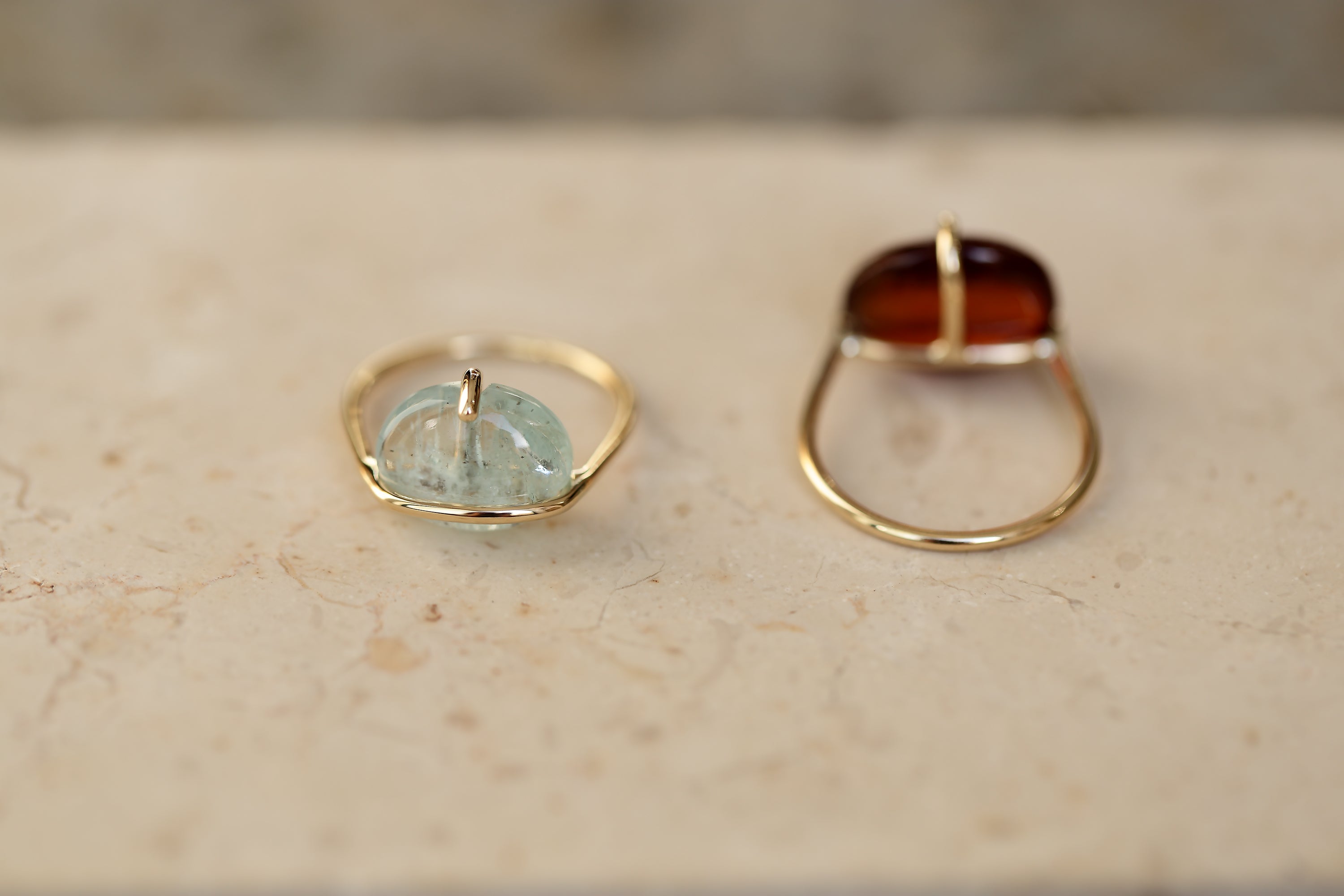 BANDED AQUAMARINE RING - MIRTA jewelry