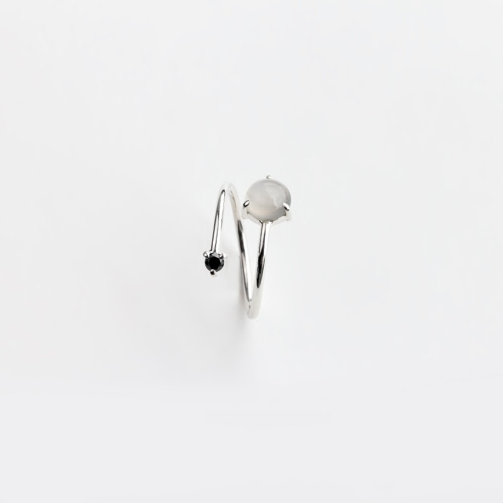 MOONSTONE AND DIAMOND WRAP RING - MIRTA jewelry