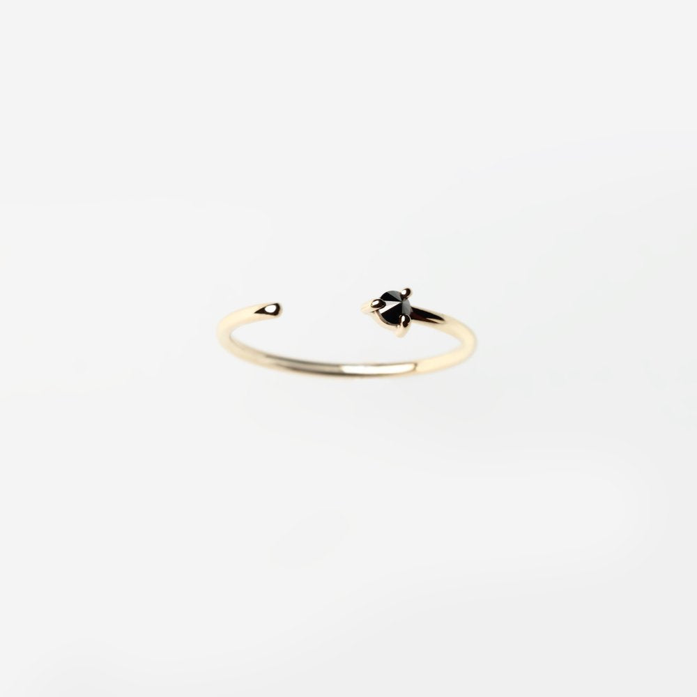 REVERSE BLACK DIAMOND GOLD RING - MIRTA jewelry