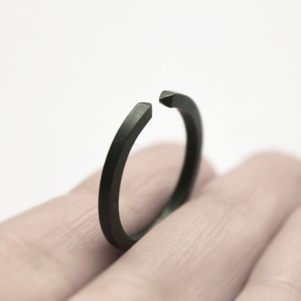 TWO CLOSE OXIDIZED RING - MIRTA jewelry