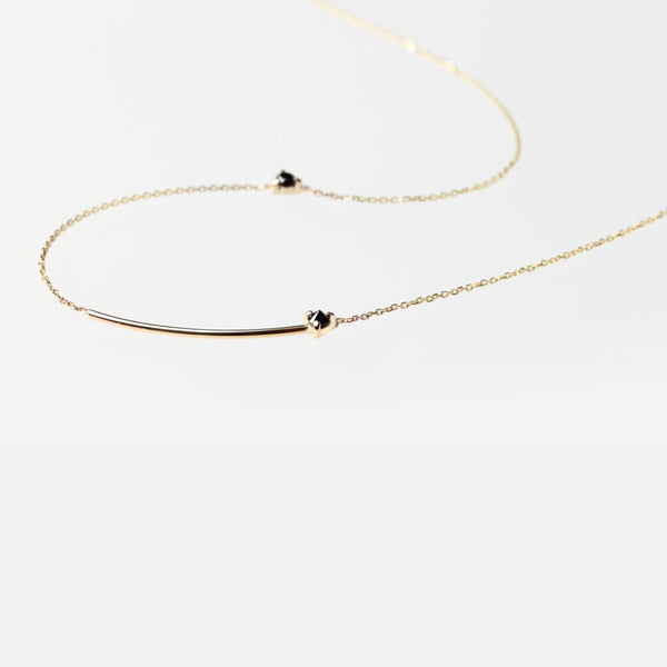REVERSE DOUBLE BLACK DIAMOND NECKLACE - MIRTA jewelry