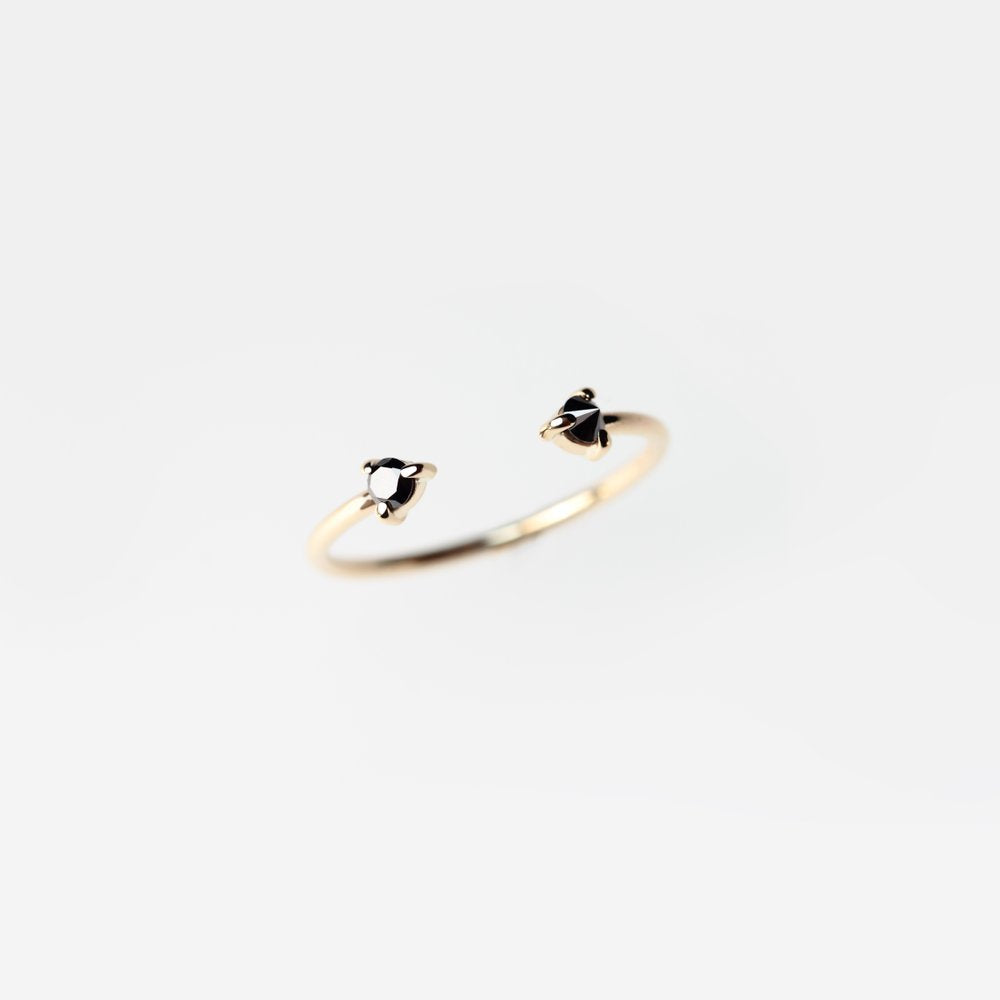 REVERSE DOUBLE BLACK DIAMOND RING - MIRTA jewelry