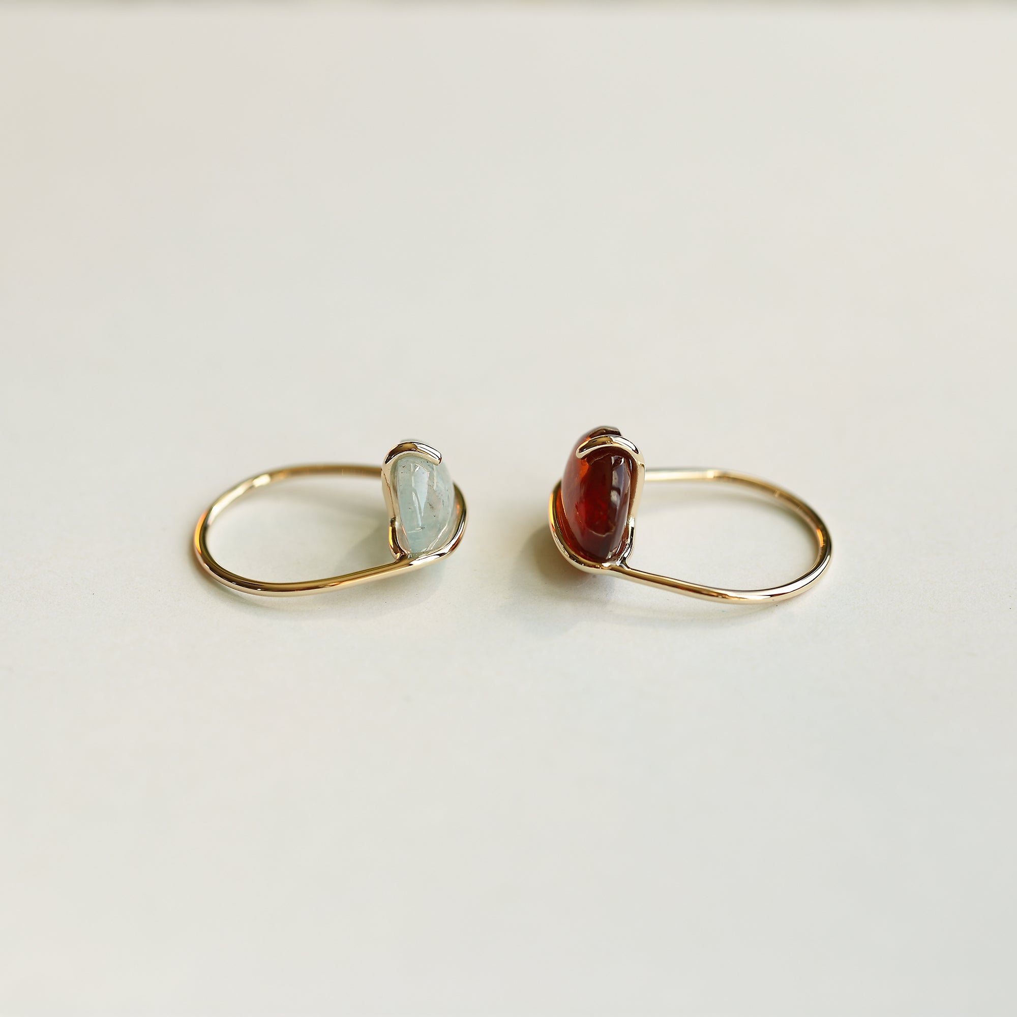 BANDED AQUAMARINE RING - MIRTA jewelry