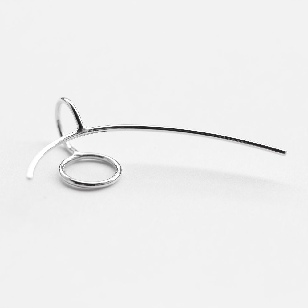 CIRCLE & LONG LINE EAR CUFF - MIRTA jewelry