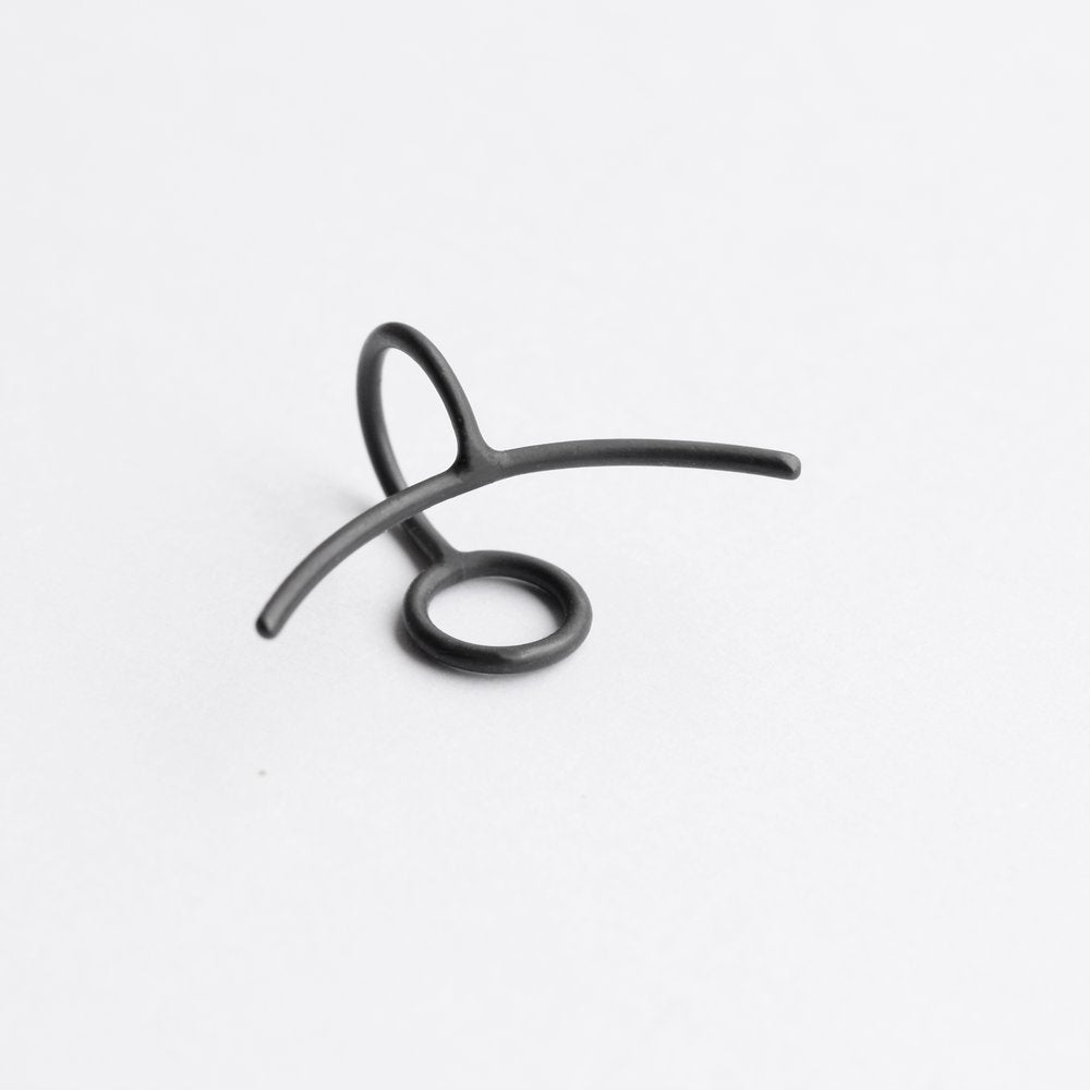 CIRCLE & LINE OXIDIZED EAR CUFF - MIRTA jewelry