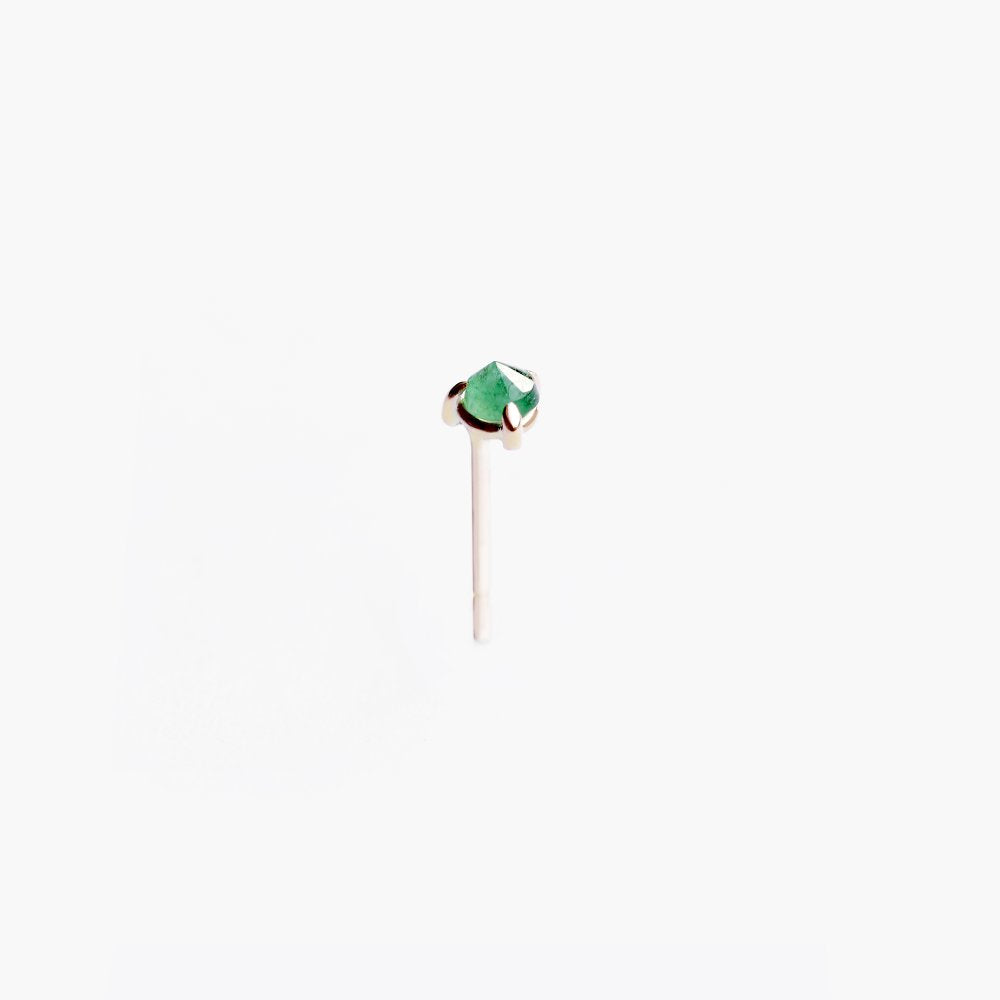 VERDANT EMERALD GOLD STUD EARRING - MIRTA jewelry