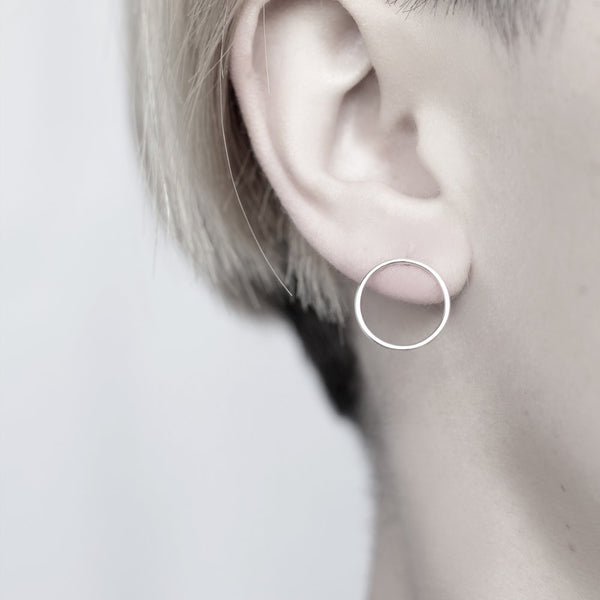 SILVER CIRCLES EARRINGS - MIRTA jewelry