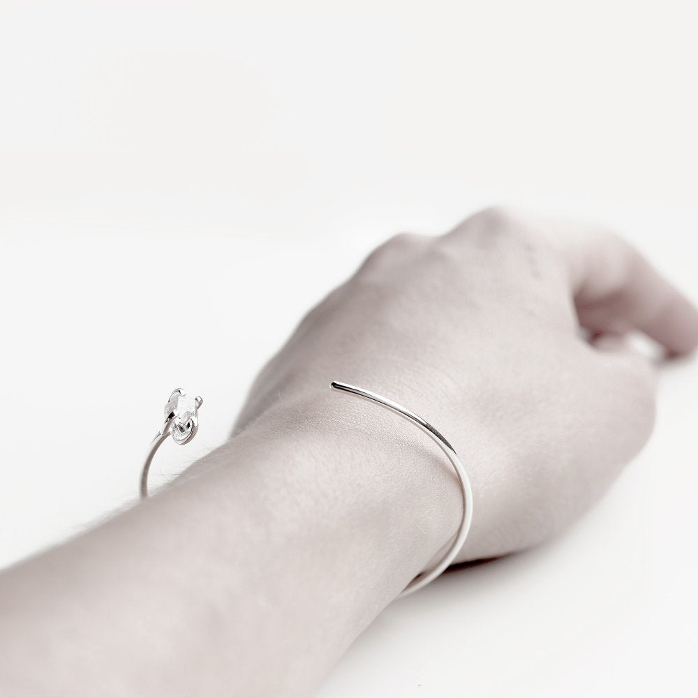 SILVER EYE CUFF BRACELET - MIRTA jewelry