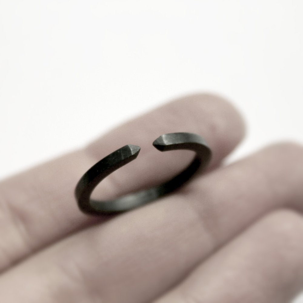 TWO CLOSE OXIDIZED RING - MIRTA jewelry