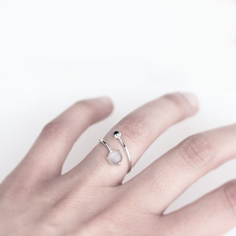 MOONSTONE AND DIAMOND WRAP RING