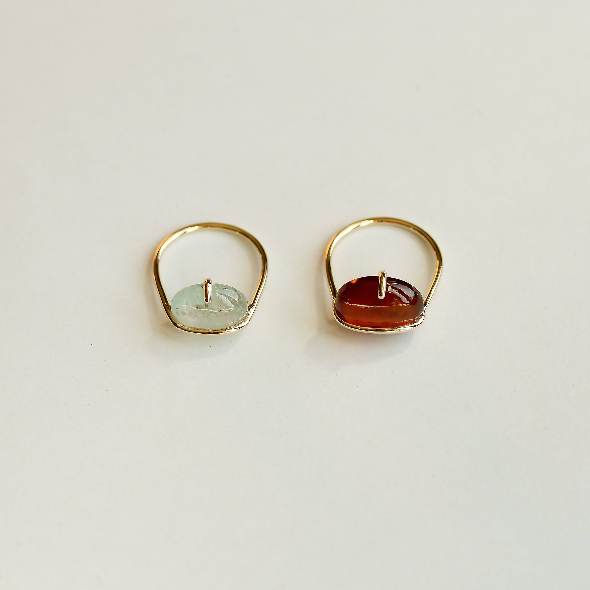 BANDED AQUAMARINE RING - MIRTA jewelry