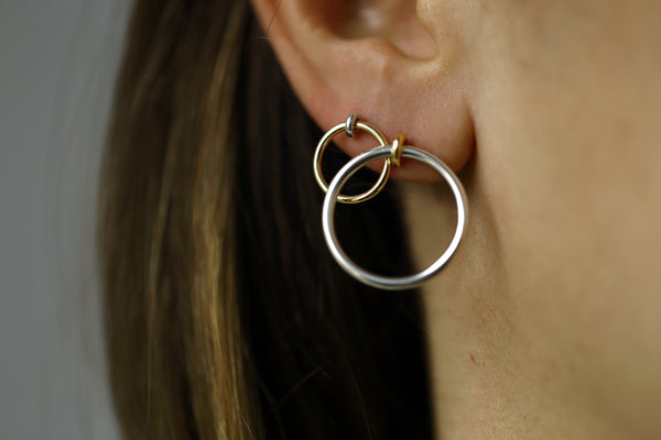 SILVER LARGE KINETIC HOOP EARRING - MIRTA jewelry