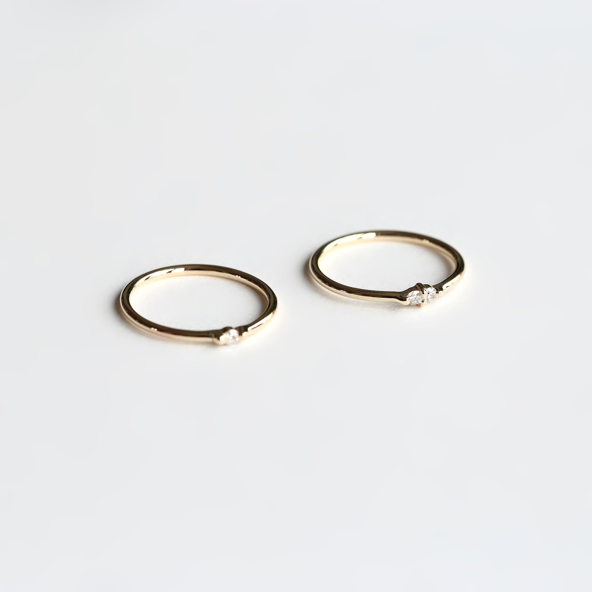 PAIRED WHITE DIAMOND RING - MIRTA jewelry