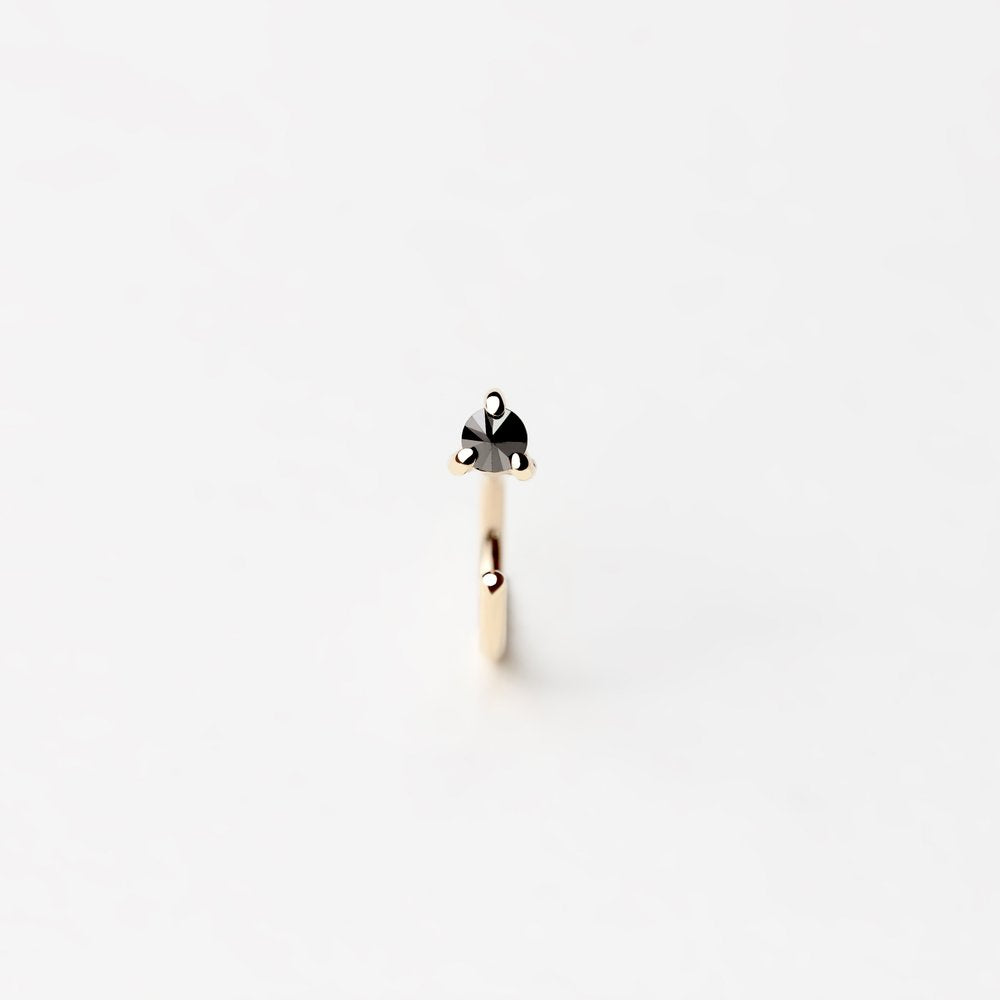 REVERSE BLACK DIAMOND GOLD HUG EARRING - MIRTA jewelry