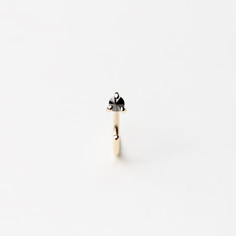 REVERSE BLACK DIAMOND GOLD HUG EARRING