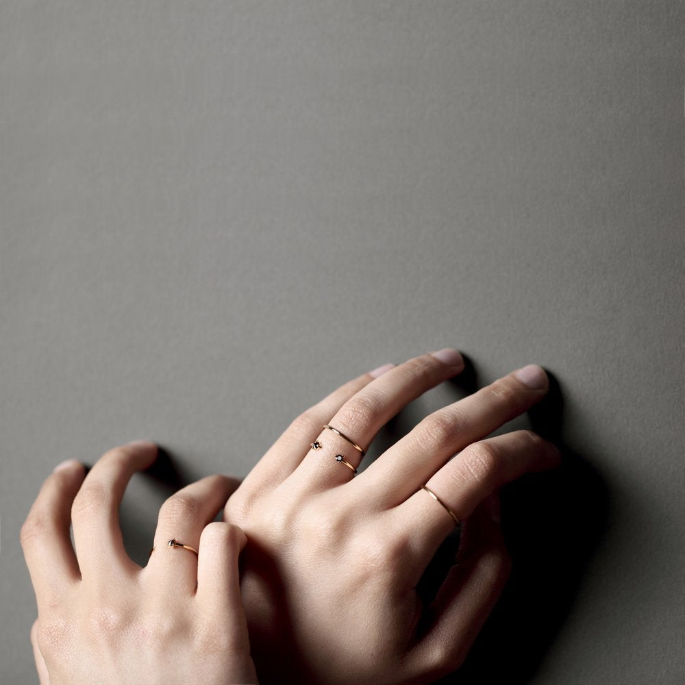 REVERSE DOUBLE BLACK DIAMOND RING - MIRTA jewelry