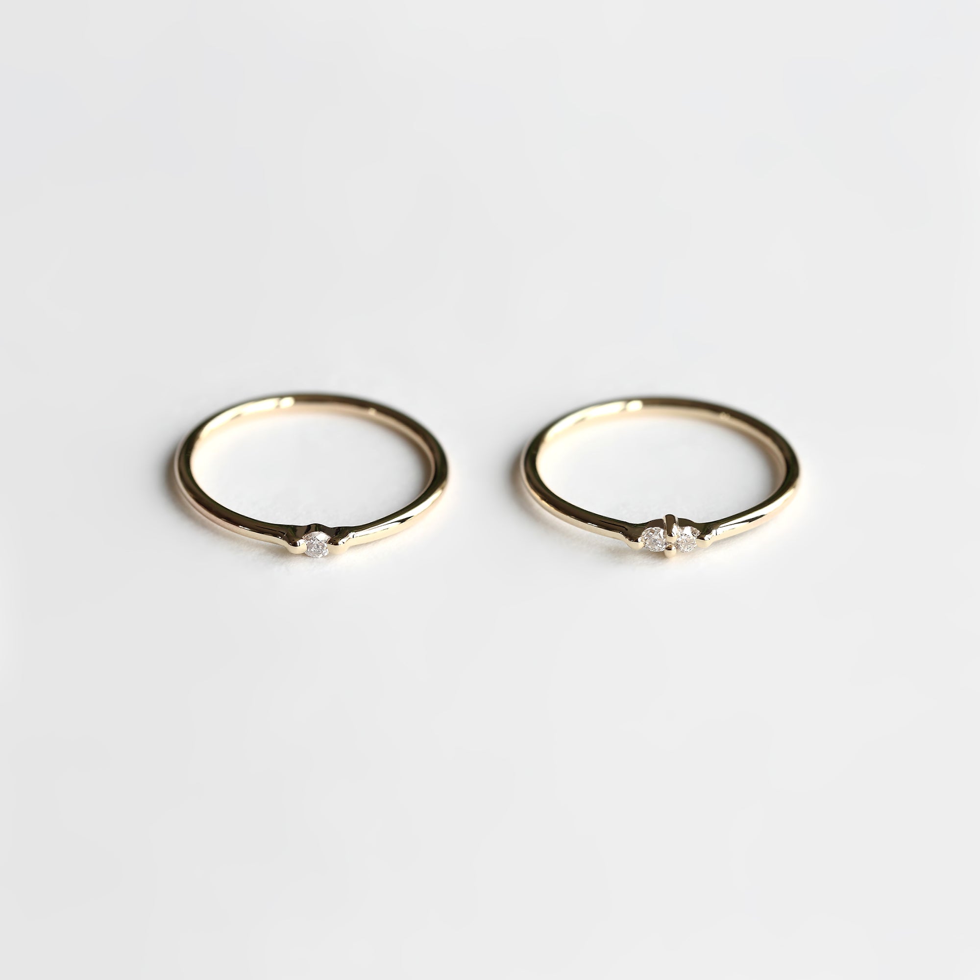 PAIRED WHITE DIAMOND RING - MIRTA jewelry