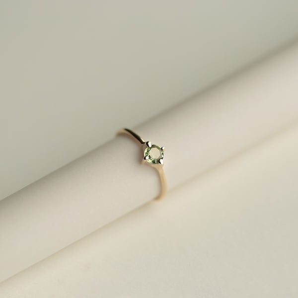 GREEN SAPPHIRE SOLITAIRE RING - MIRTA jewelry