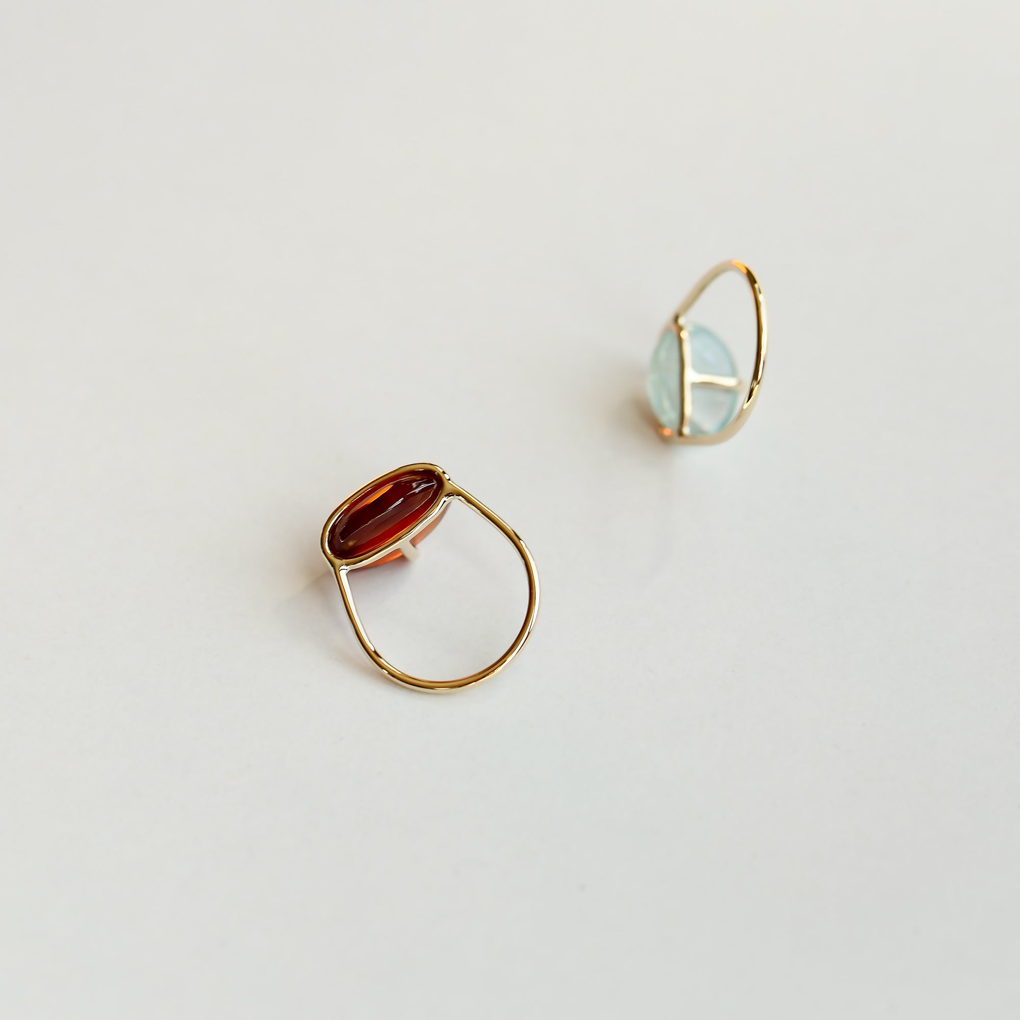 BANDED AQUAMARINE RING - MIRTA jewelry