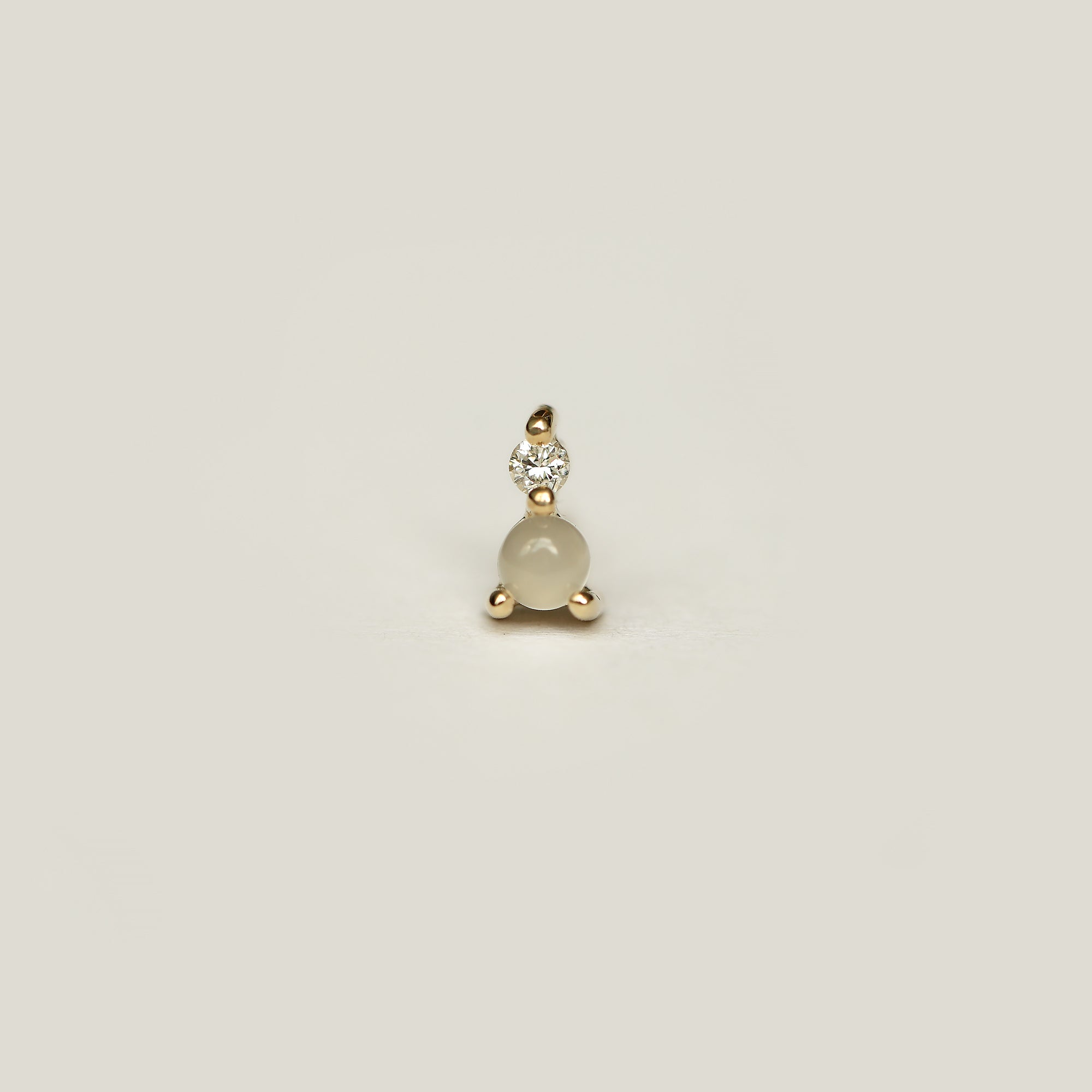 MOONSTONE AND DIAMOND STUD - MIRTA jewelry