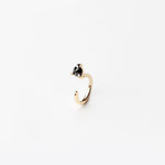 REVERSE BLACK DIAMOND GOLD HUG EARRING