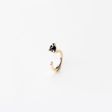 REVERSE BLACK DIAMOND GOLD HUG EARRING