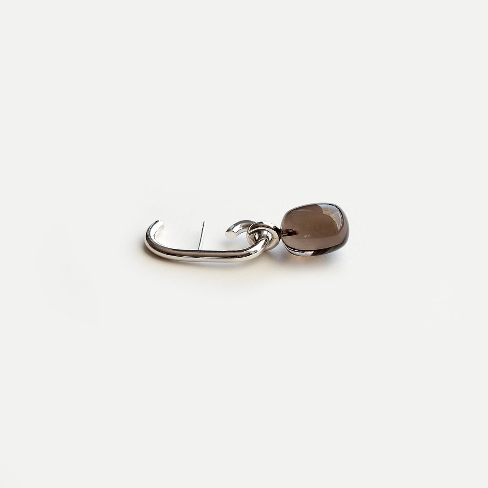 SMOKY QUARTZ HUG EARRING - MIRTA jewelry
