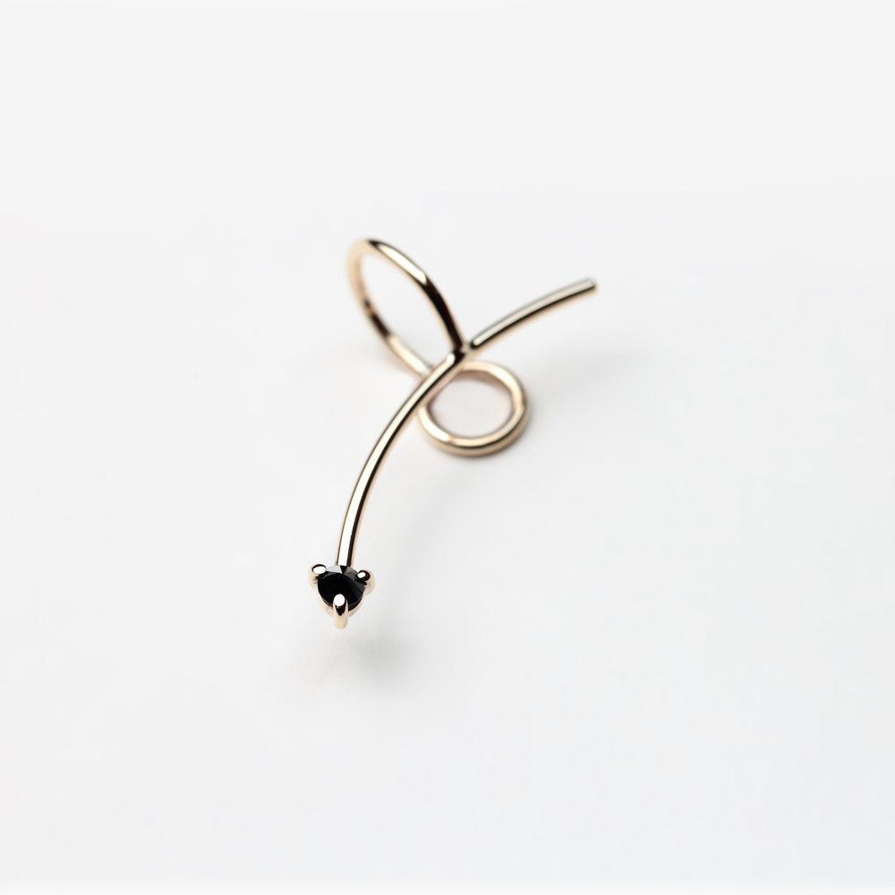 REVERSE BLACK DIAMOND EAR CUFF - MIRTA jewelry
