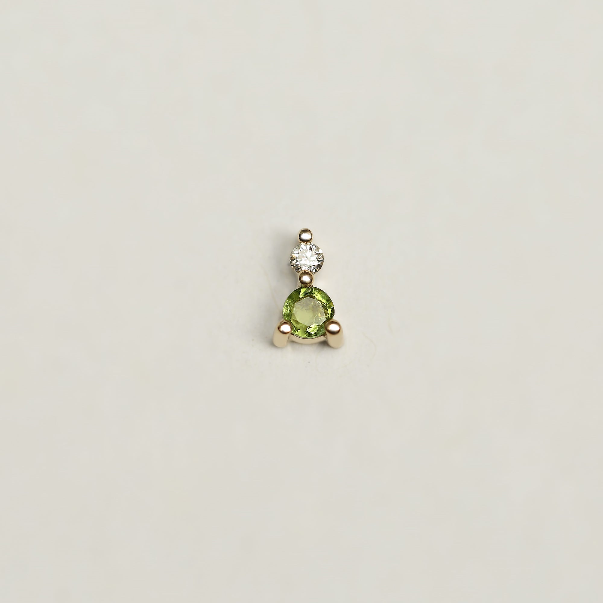 GREEN TOURMALINE AND DIAMOND STUD - MIRTA jewelry
